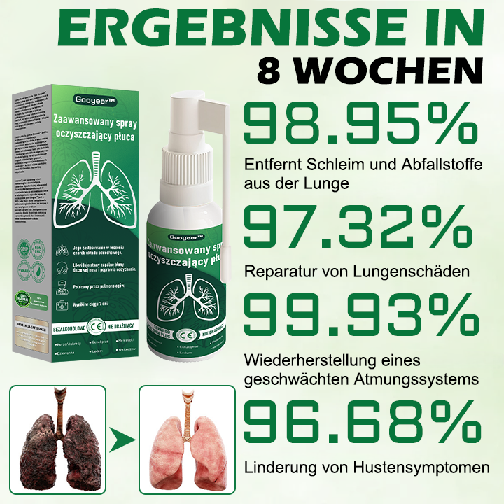 Gooyeer™ Zaawansowany spray do oczyszczania płuc✨ – zdrowe płuca, wsparcie odporności, detoksykacja i łatwiejsze oddychanie – Certyfikat CE