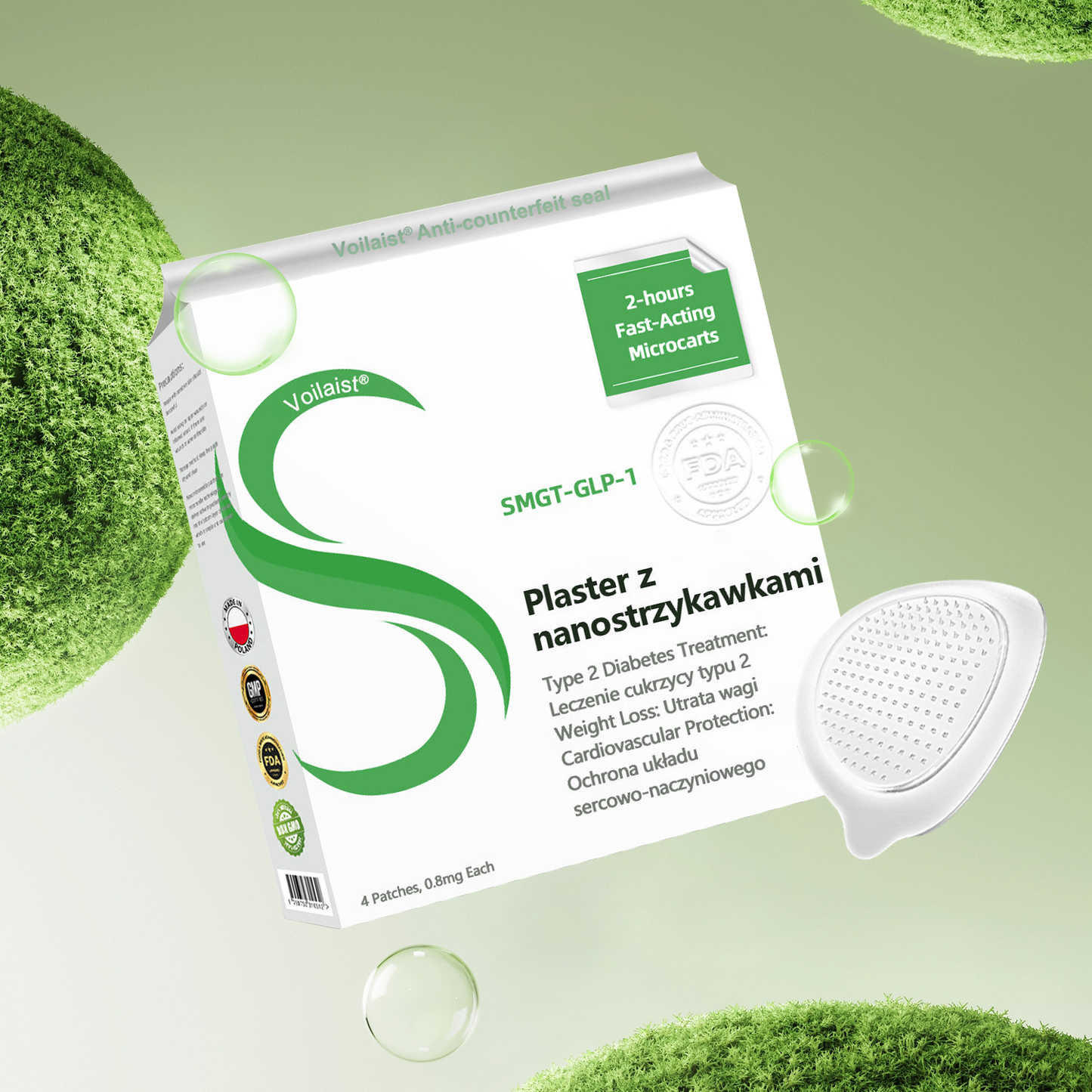 Voilaist® SMGT-GLP-1 Nano Microneedle Patch(Bezbolesny, długotrwały, zwalczający cukrzycę, otyłość i choroby układu krążenia)