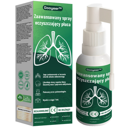 Gooyeer™ Zaawansowany spray do oczyszczania płuc✨ – zdrowe płuca, wsparcie odporności, detoksykacja i łatwiejsze oddychanie – Certyfikat CE